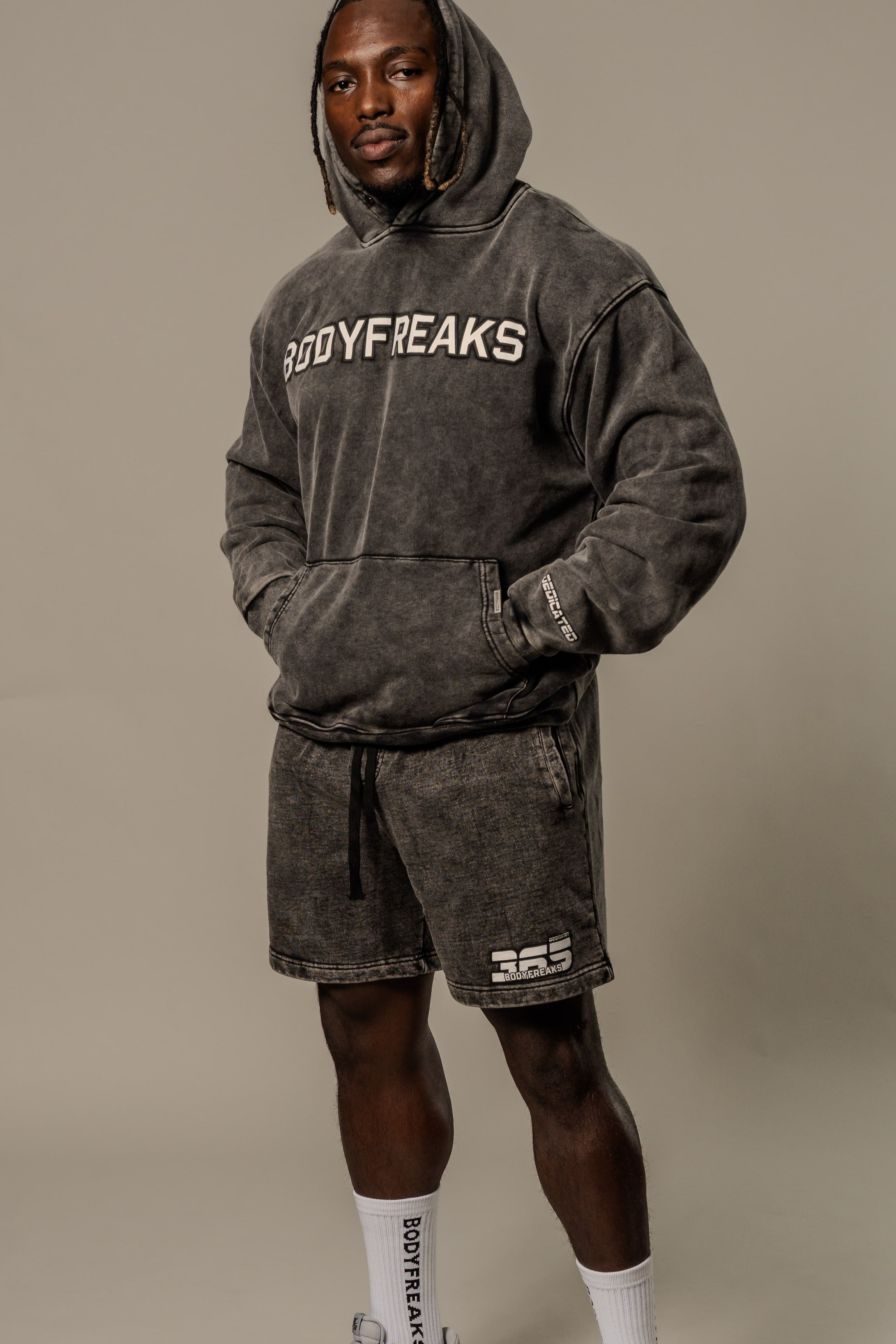 Acid Wash Dedicated 365 Hoodie - JET BLACK [bulk-run-1:Acid Wash Dedicated 365 Hoodie - JET BLACK]