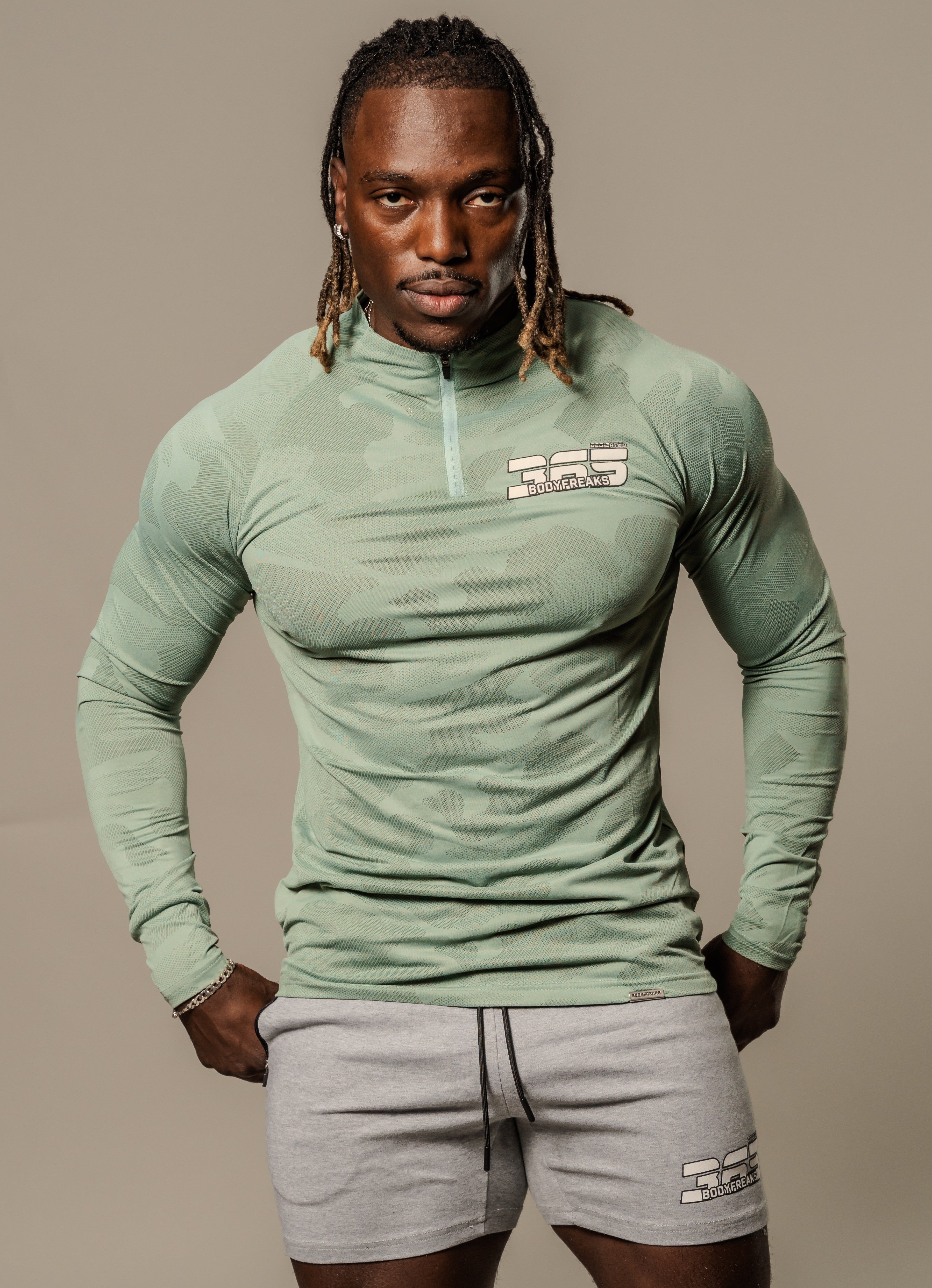 Tech Dedicated 365 1/4 Zip Top - CAMO KHAKI