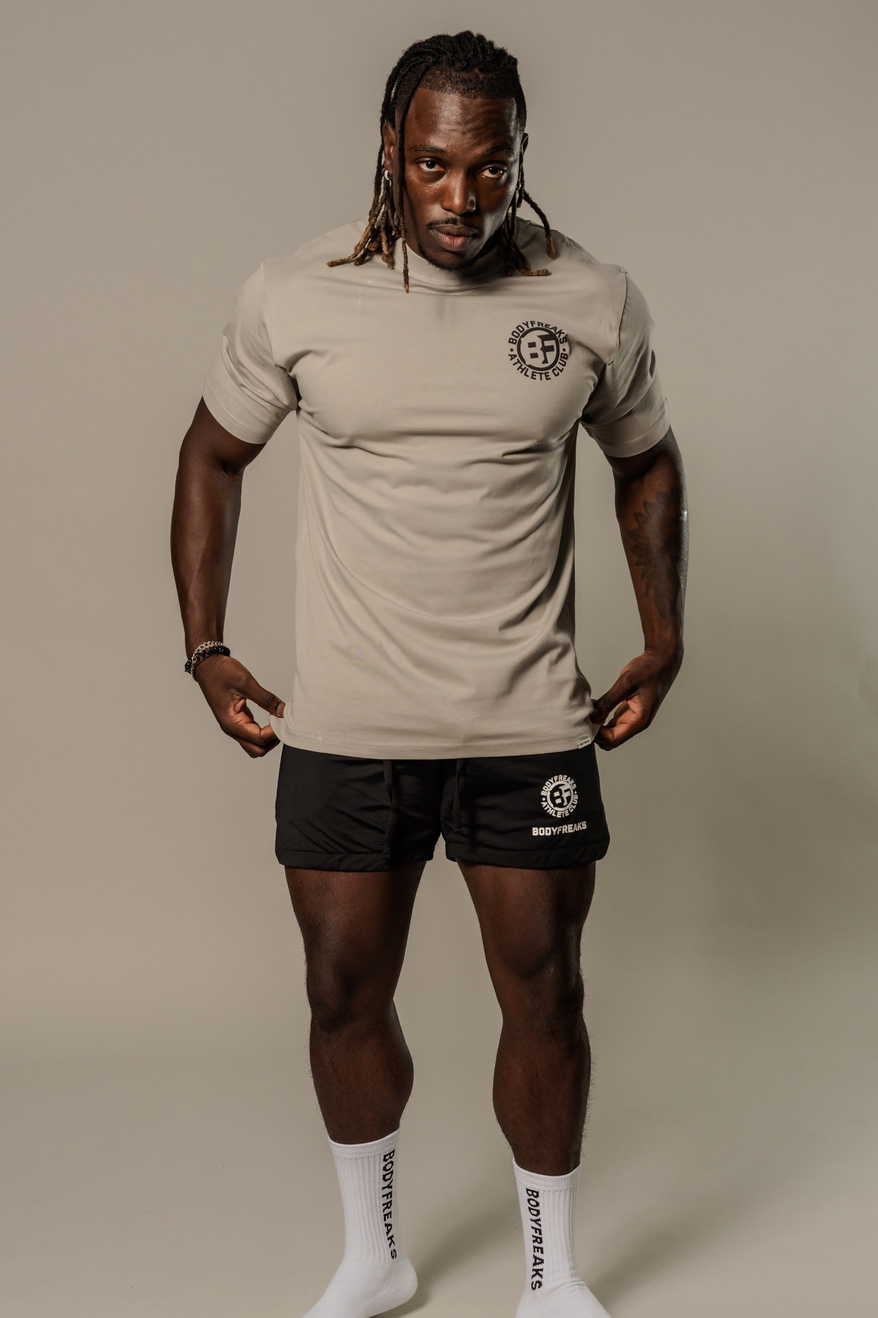 BF Athl Club Slogan T Shirt - NICKEL GREY