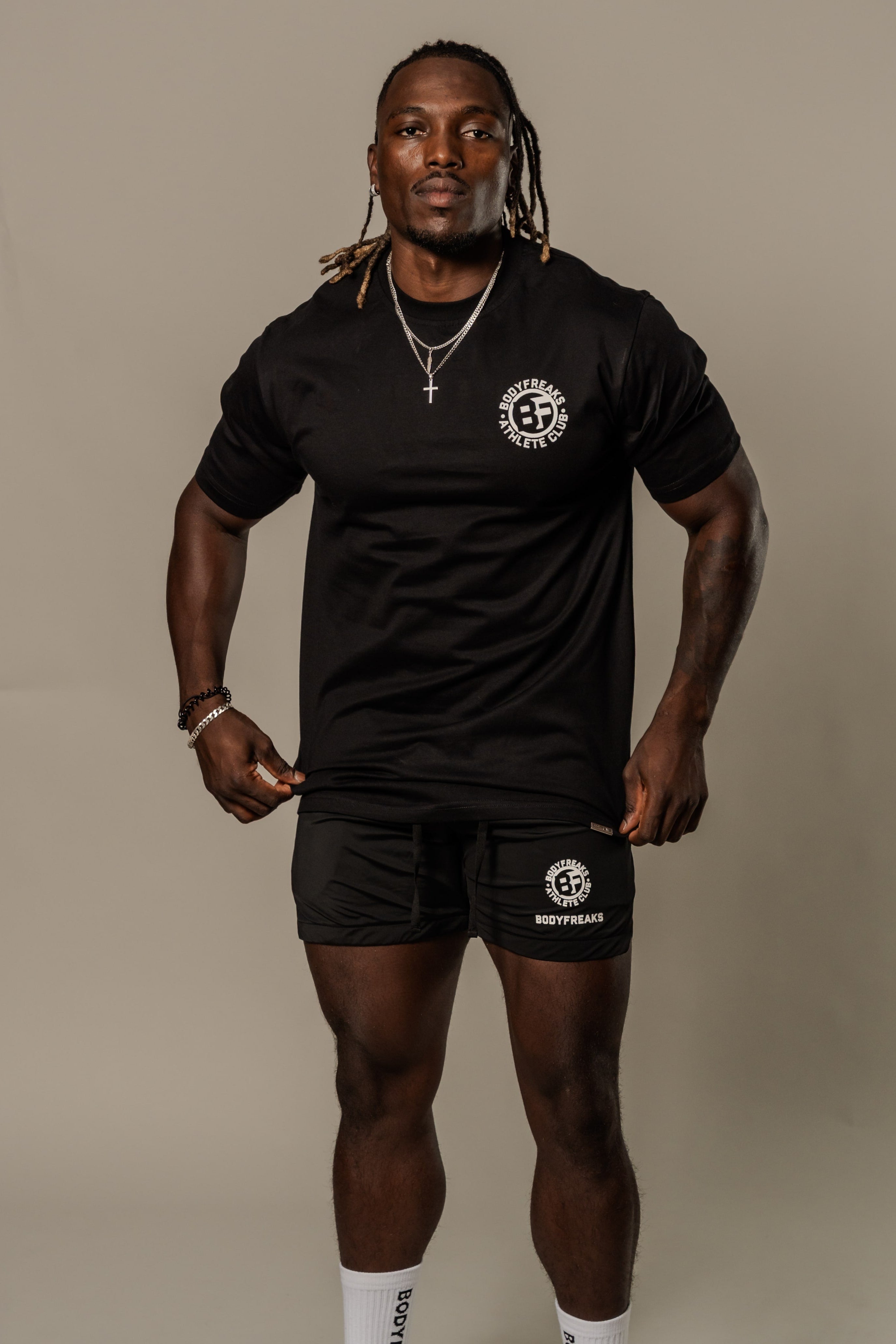 BF Athl Club Slogan T Shirt - BLACK