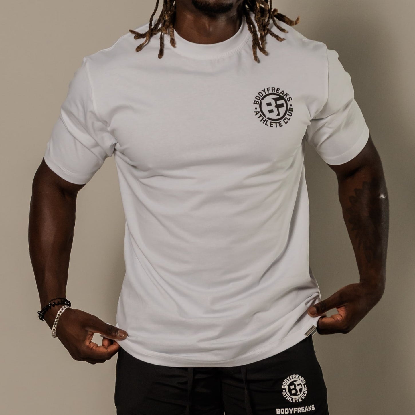 BF Athl Club Slogan T Shirt - WHITE [bulk-run-1:BF Athl Club Slogan T Shirt - White Shortlist]