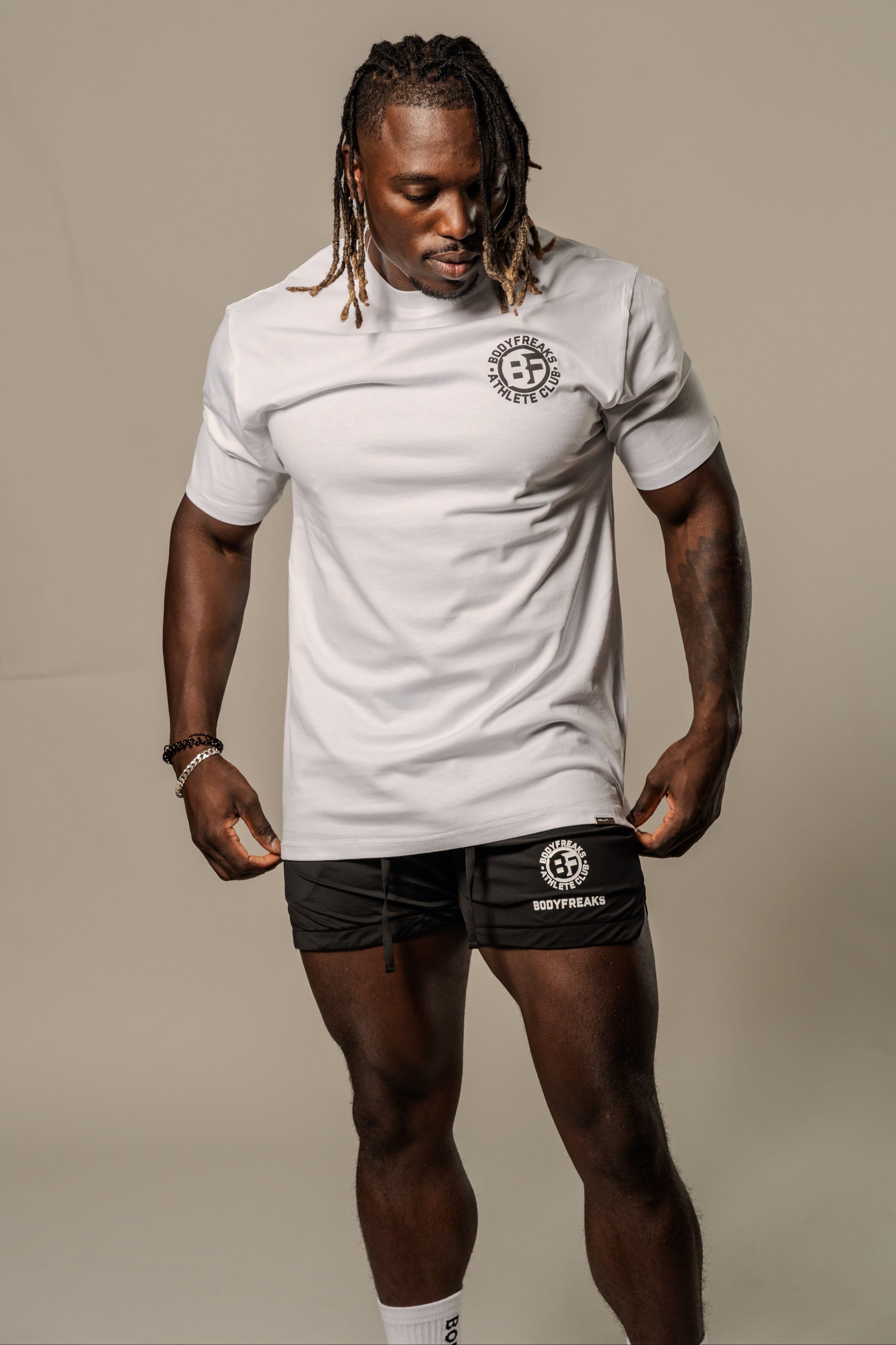 BF Athl Club Slogan T Shirt - WHITE [bulk-run-1:BF Athl Club Slogan T Shirt - White Shortlist]
