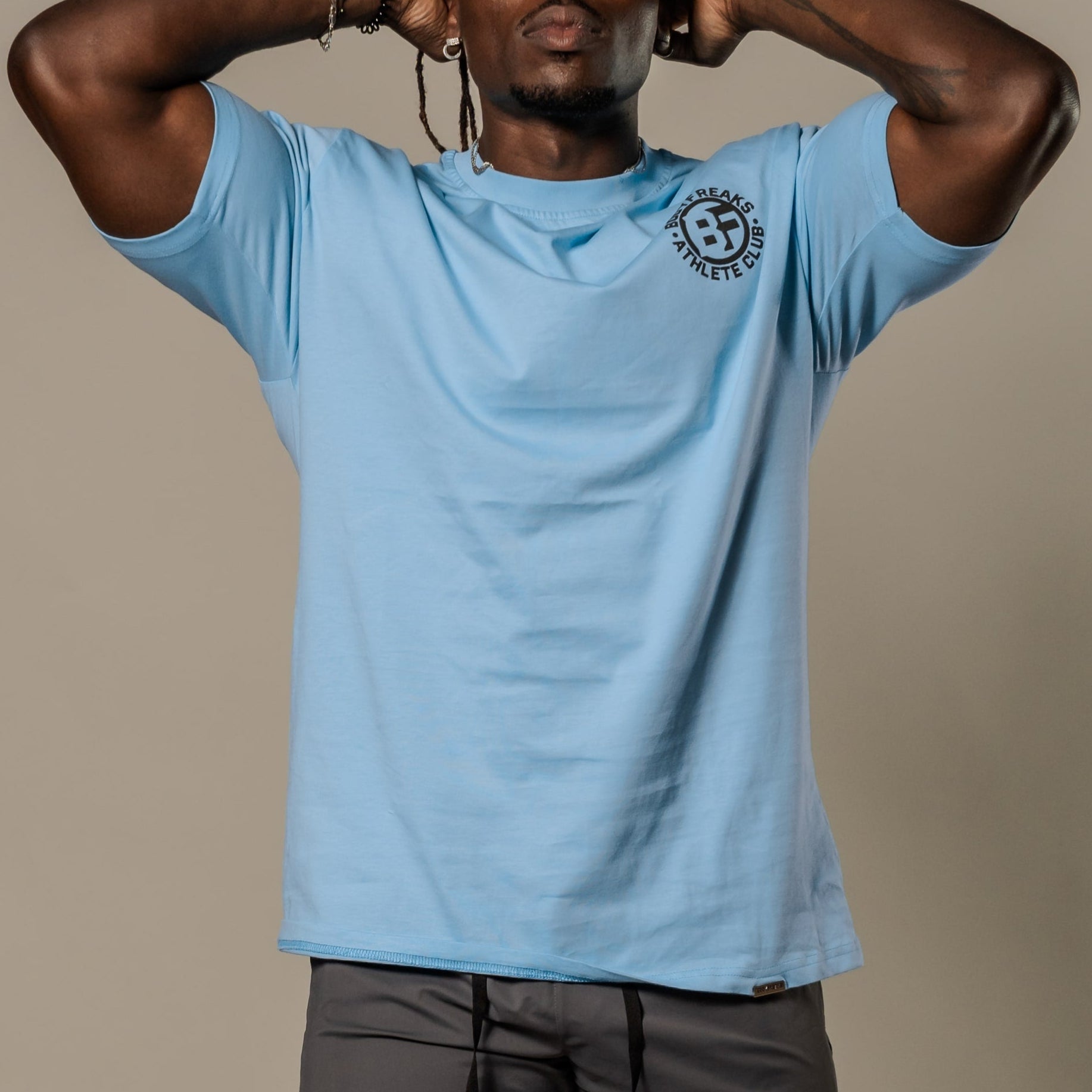 BF Athl Club Slogan T Shirt - BLUE [bulk-run-1:BF Athl Club Slogan T Shirt - Blue Shortlist]