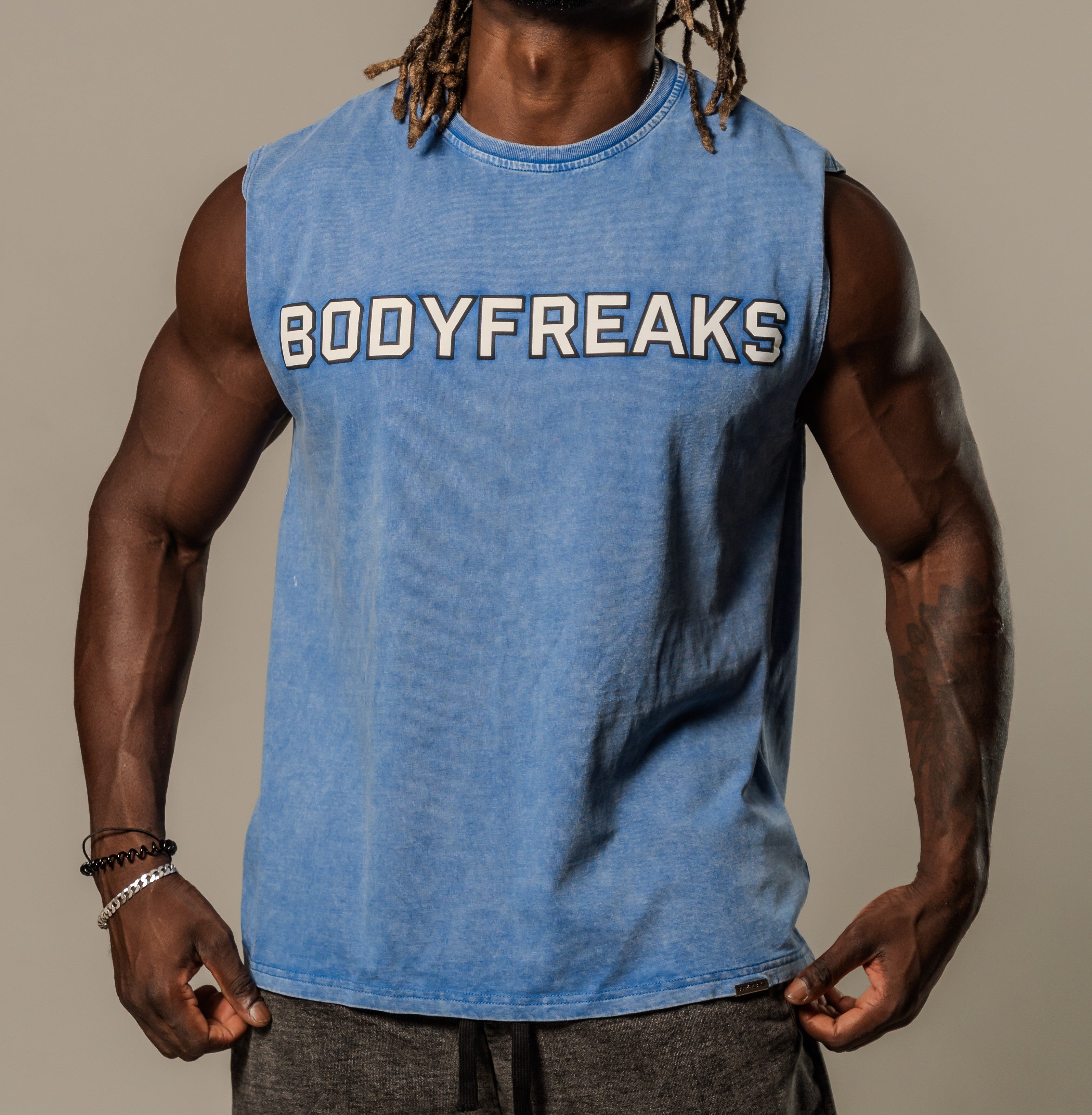 Dedicated 365 Sleeveless Tee- DENIM BLUE [bulk-run-1:Dedicated 365 Sleeveless Tee- DENIM BLUE Shortlist]