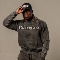 Acid Wash Dedicated 365 Sweater - JET BLACK