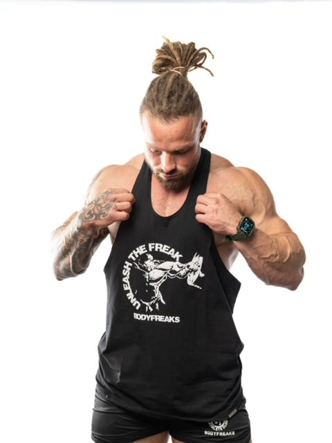 Unleash The Freak stringer vest - JET BLACK